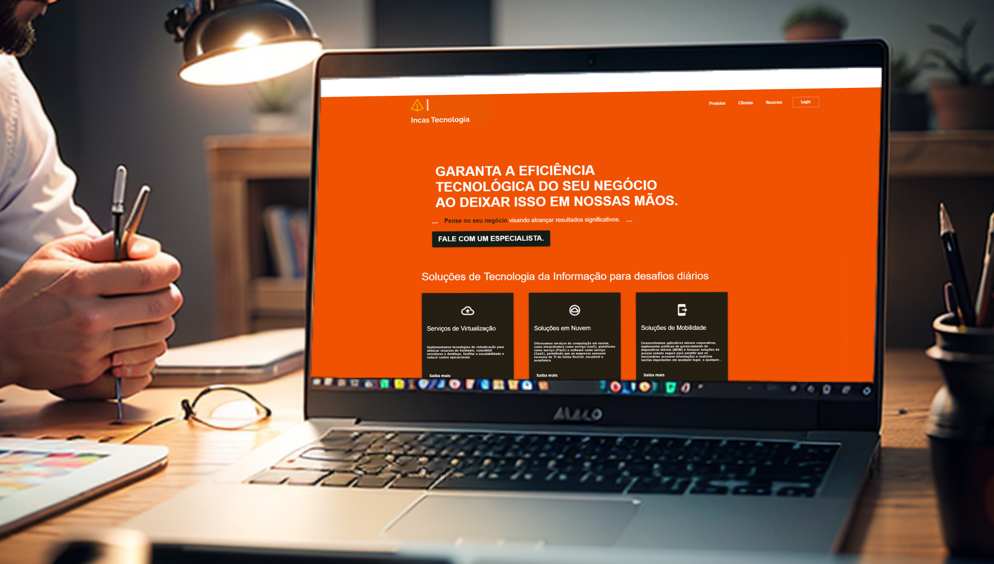 Exemplo de site institucional Incas